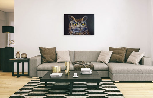 Guardian of the Night | Spotted Eagle Owl Canvas Print